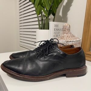 FRYE mens black oxford lace up shoes work career dress 11 D